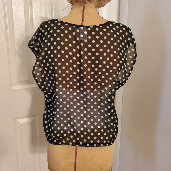 ❤Timing sheer black & white top size M EUC - Picture 3 of 8